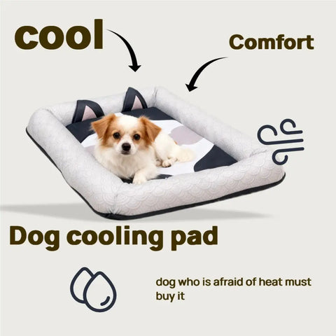 Ice Silk for Dog Cooling Bed Washable Dog Bed Cushion Mat with Non-slip