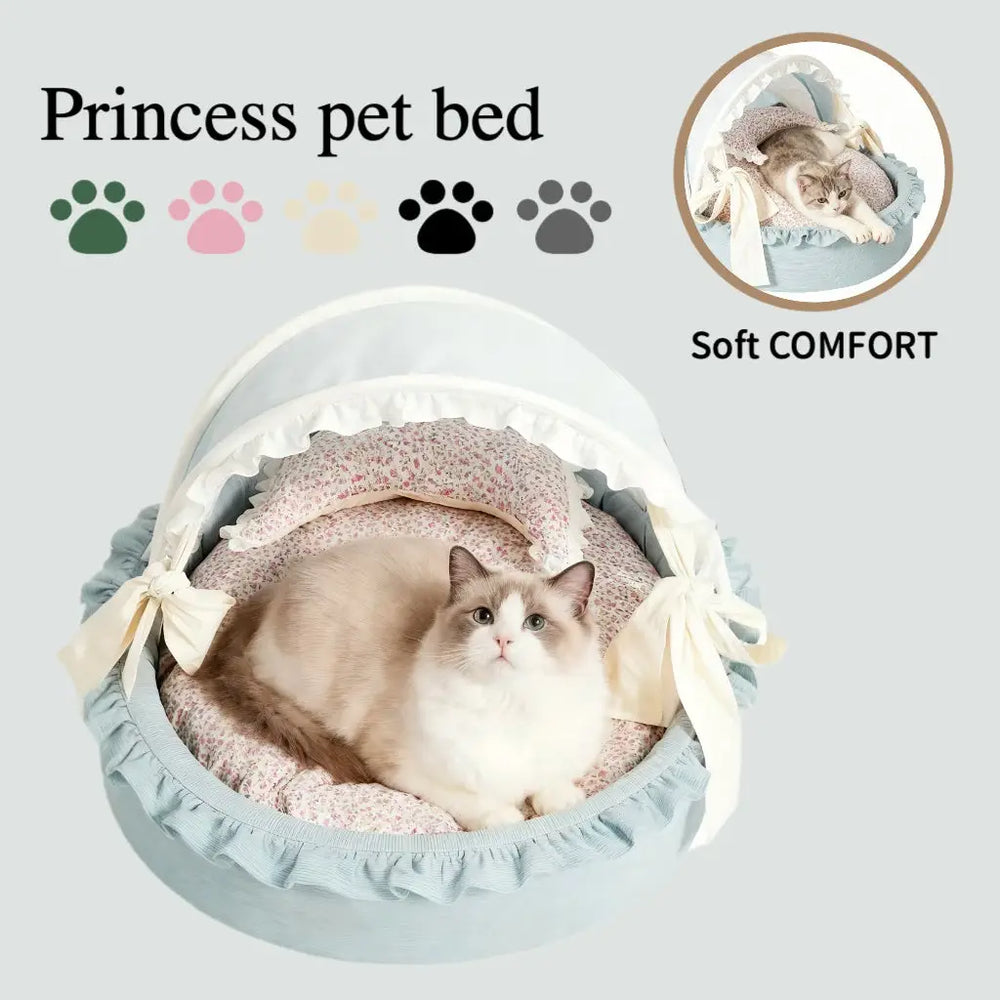 New Season Pet Bed Princess Style Washable Dog Basket House Removable Cushion.