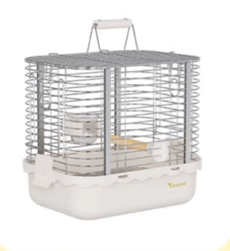 Durable Stainless Steel Portable Bird Carrier Travel Cage with Perch & Bowls