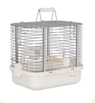 Durable Stainless Steel Portable Bird Carrier Travel Cage with Perch & Bowls