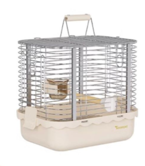 Durable Stainless Steel Portable Bird Carrier Travel Cage with Perch & Bowls