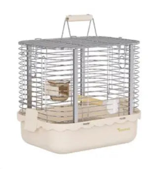 Durable Stainless Steel Portable Bird Carrier Travel Cage with Perch & Bowls