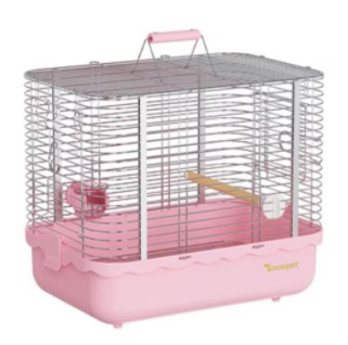 Durable Stainless Steel Portable Bird Carrier Travel Cage with Perch & Bowls