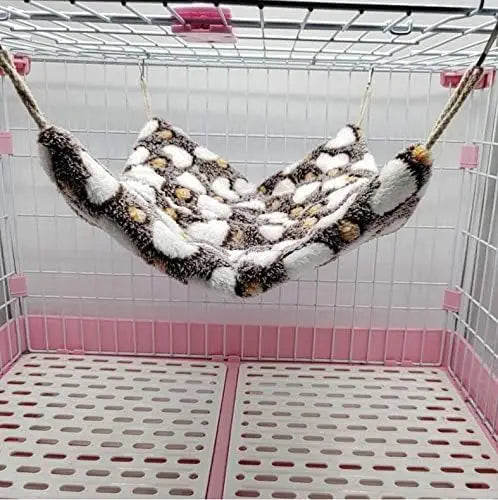 ISMARTEN Soft Coral Fleece Small Pet Hammock Bed for Ferrets, Gliders, Hamsters