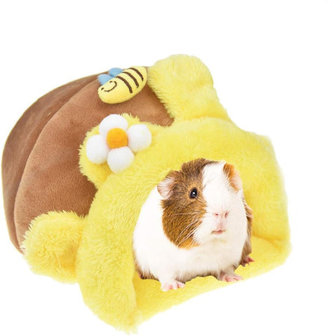 Cozy Yellow Bee Snuggle Sack Bed for Guinea Pigs, Hamsters, Chinchillas