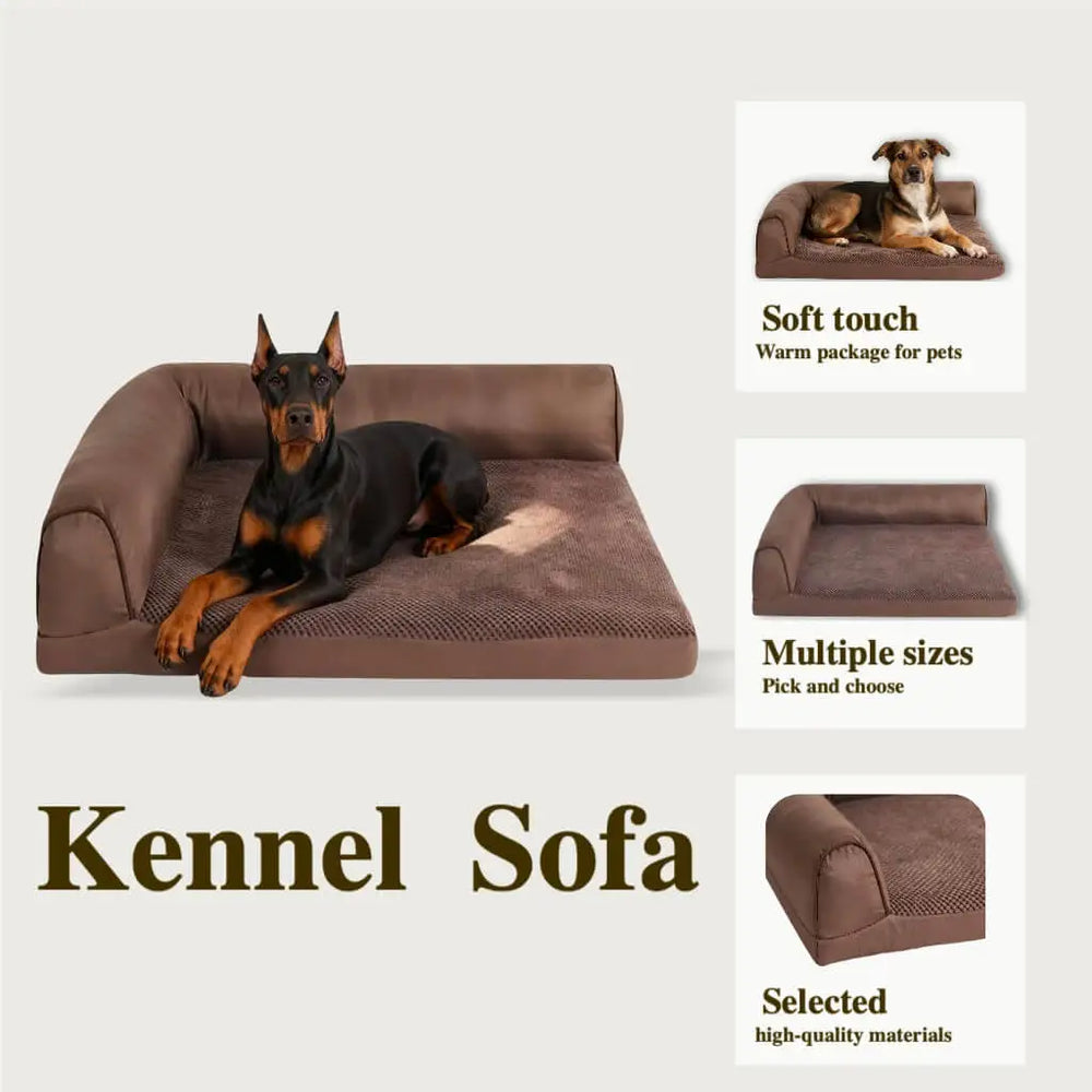 Pet Dog Bed Soft Cushion L Shaped Square Pillow Machine Washable Cover And Detachable Mat Cat House For Puppy Medium Large Dog.