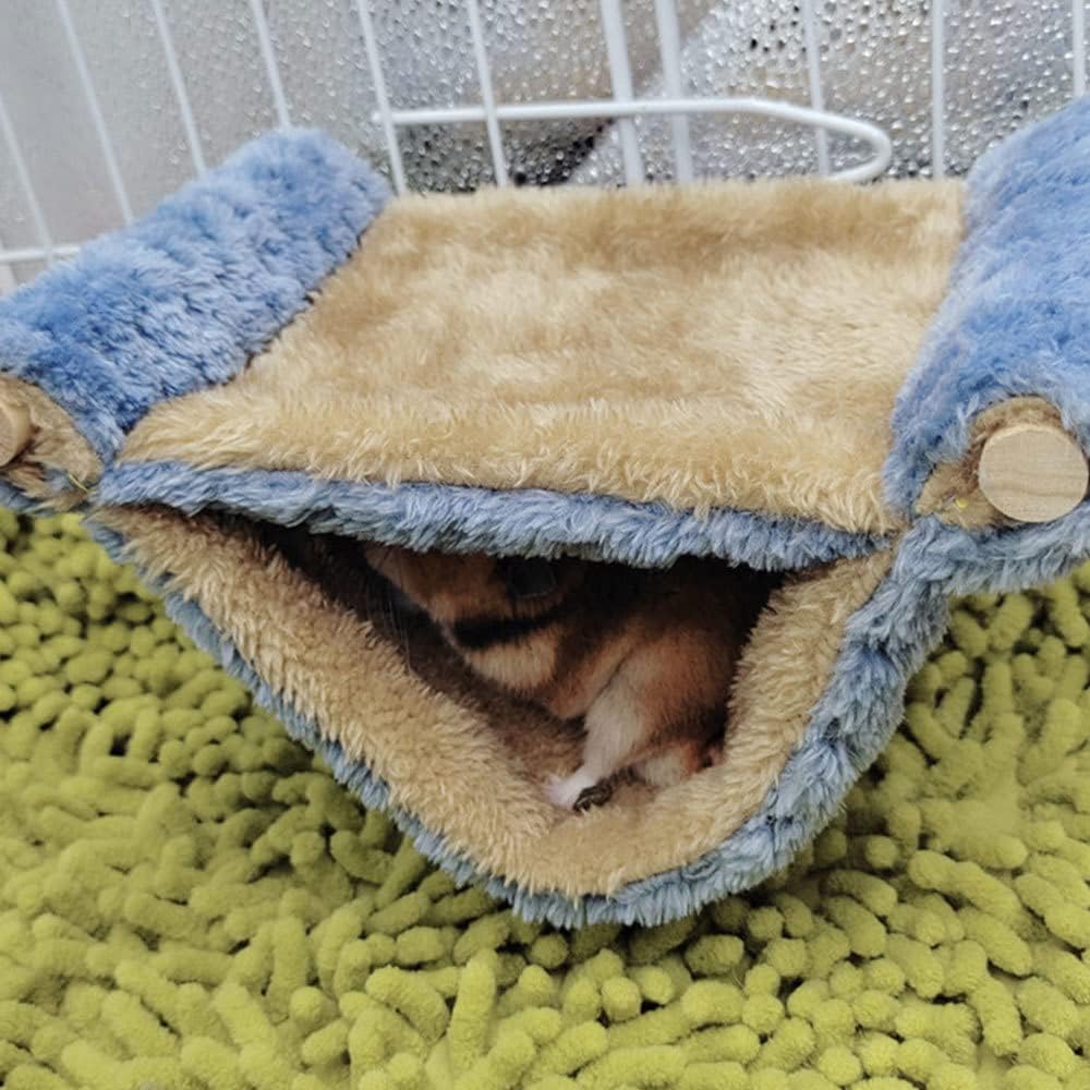 Plush Fleece Small Pet Hammock Hideaway Bed for Rats, Guinea Pigs, Hamsters, Chinchillas