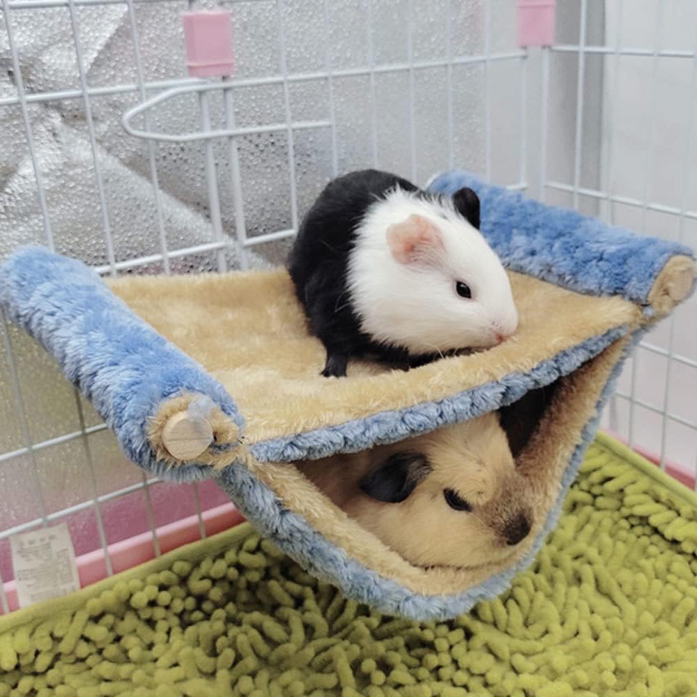 Plush Fleece Small Pet Hammock Hideaway Bed for Rats, Guinea Pigs, Hamsters, Chinchillas