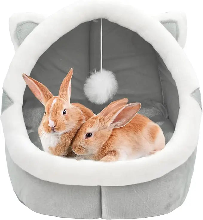 PINVNBY Cozy Warm Foldable Washable Small Animal Hideout Bed for Rabbits