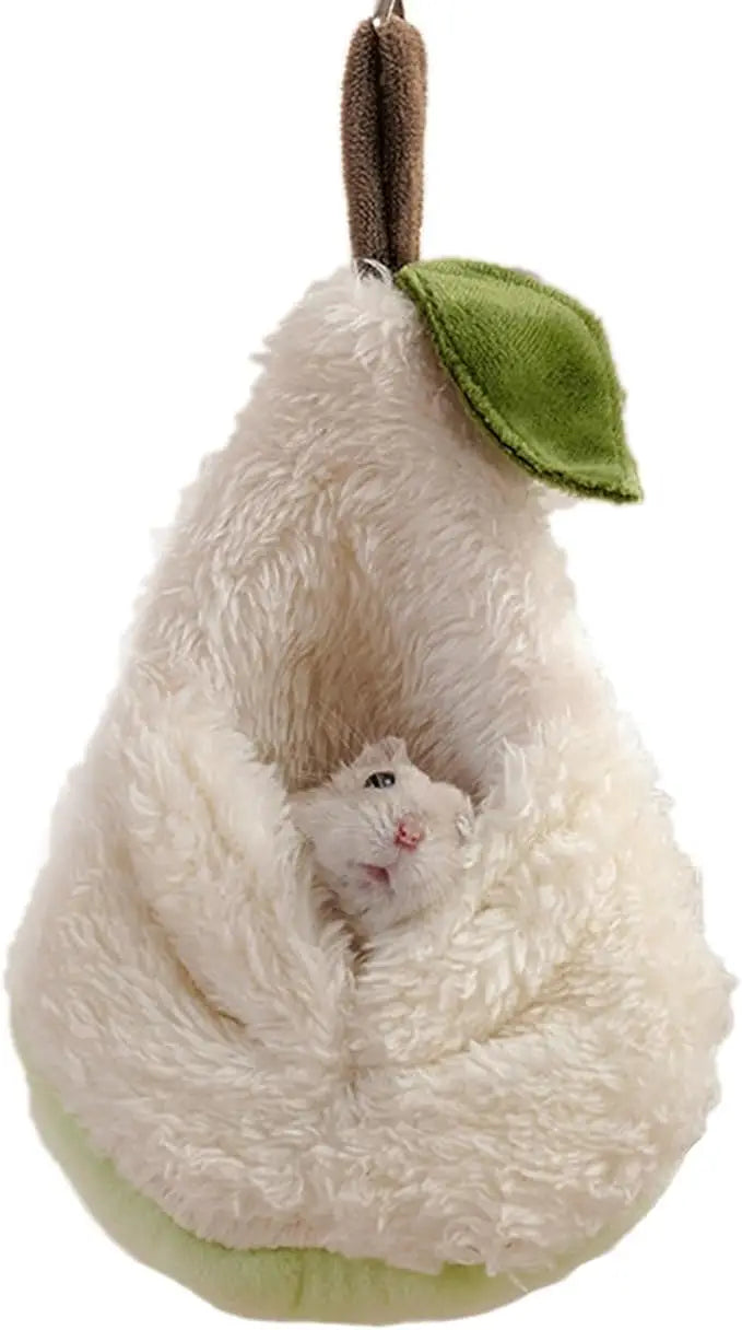 Cozy Pear-Shaped Plush Hamster Bed Hideout for Small Pet Habitat Accessories
