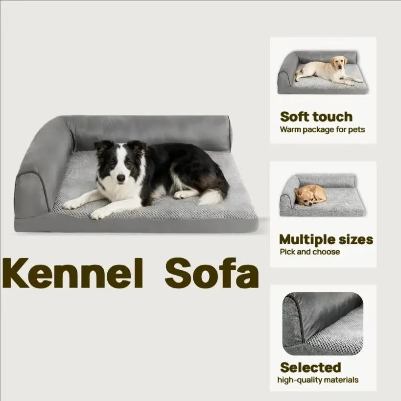 Pet Dog Bed Soft Cushion L Shaped Square Pillow Machine Washable Cover And Detachable Mat Cat House For Puppy Medium Large Dog.