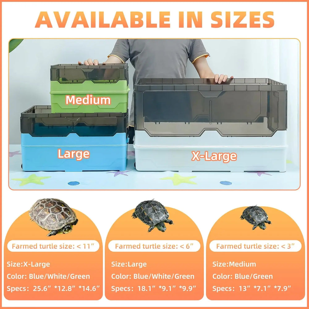 Complete Turtle Habitat Tank Kit: Fresh Filtration, Heat Lamp, Water Pump, Easy Care