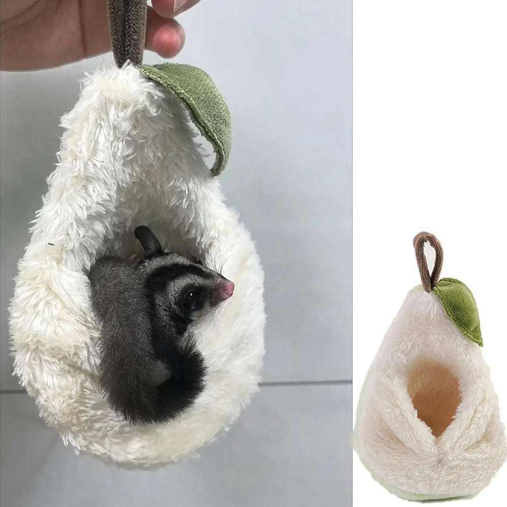 Cozy Pear-Shaped Plush Hamster Bed Hideout for Small Pet Habitat Accessories