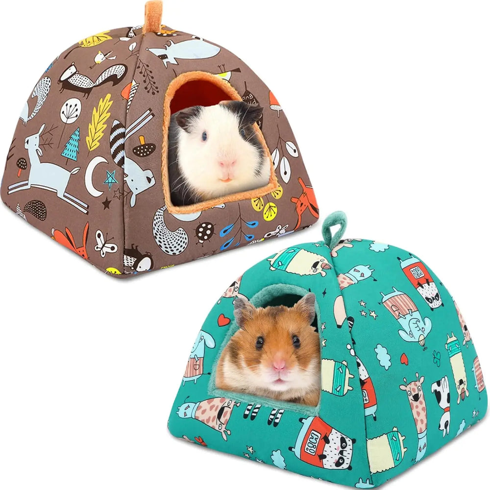 Cozy Plush Washable 2-Pack Small Pet Beds for Guinea Pigs & Hamsters