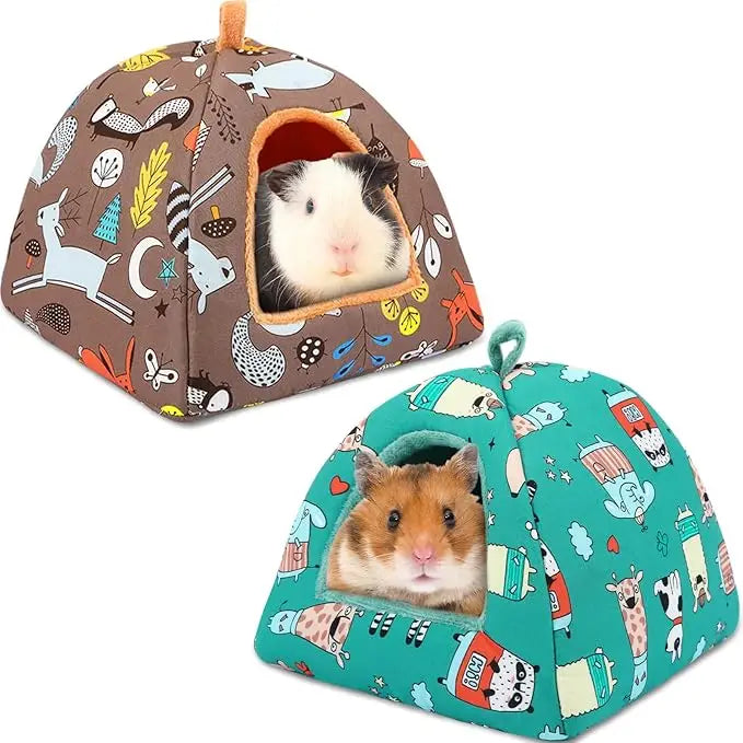 Cozy Plush Washable 2-Pack Small Pet Beds for Guinea Pigs & Hamsters
