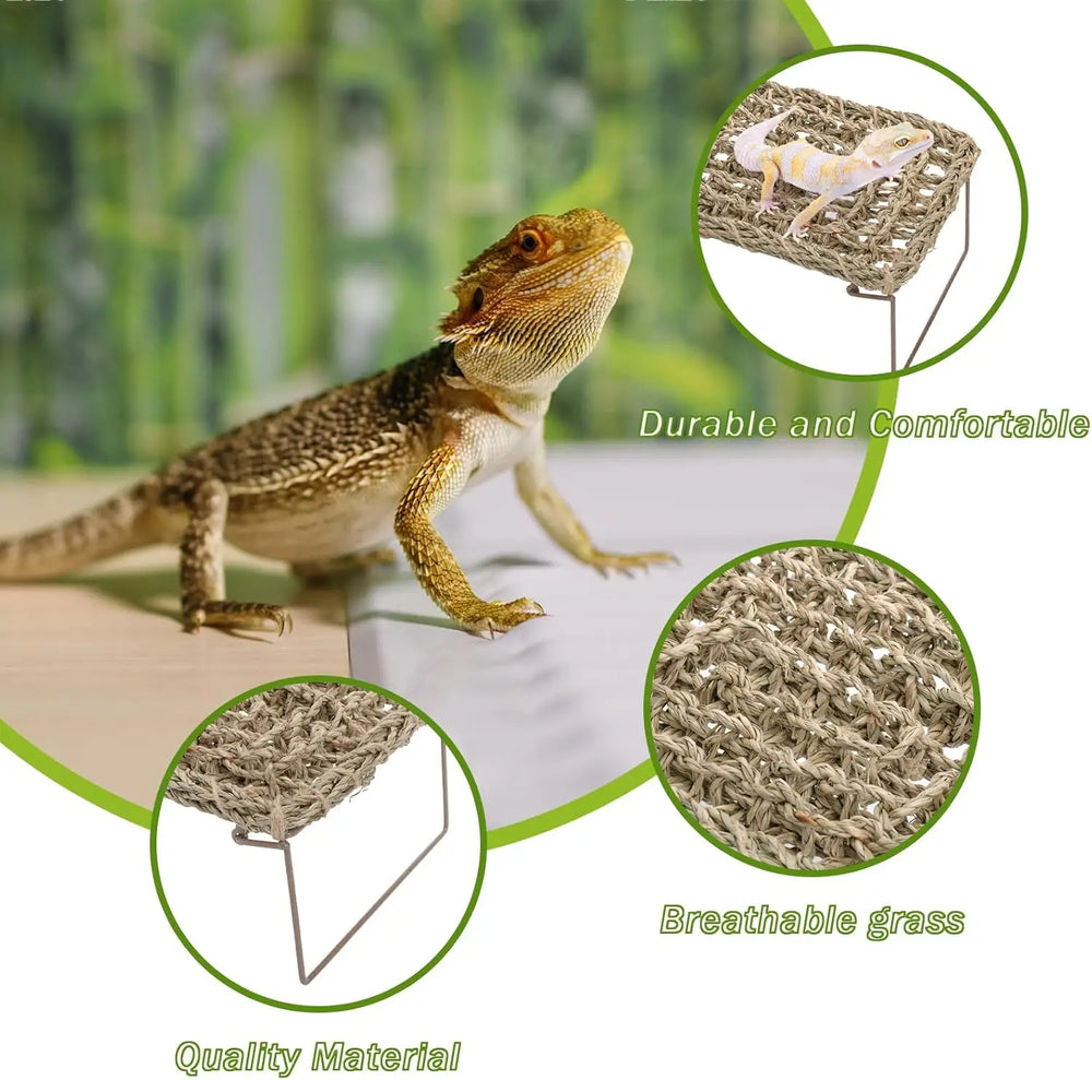 Yesland 2-Pack Reptile Hammock: Adjustable Metal Legs, Basking Platform for Lizards