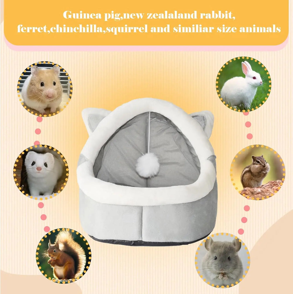 PINVNBY Cozy Warm Foldable Washable Small Animal Hideout Bed for Rabbits