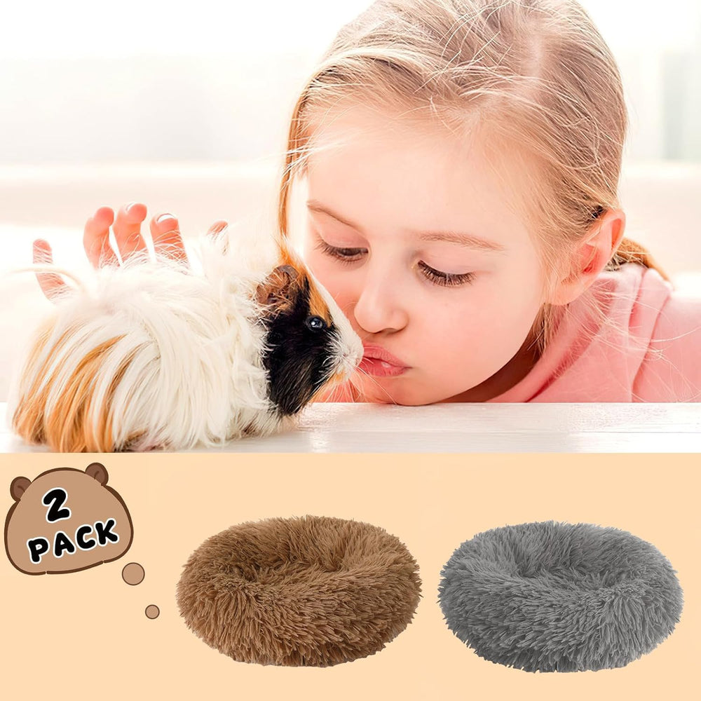 2-Pack Plush Warm Small Pet Beds for Guinea Pigs, Hamsters, Rabbits, Ferrets