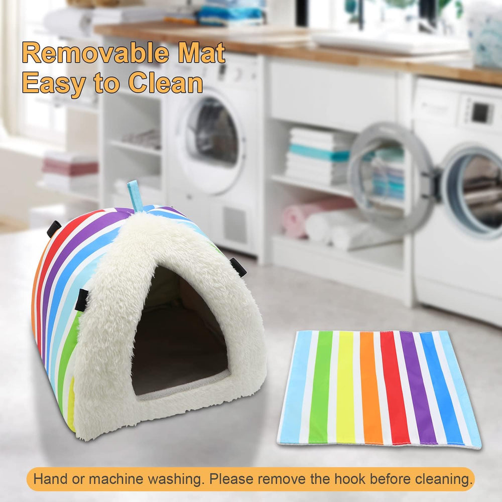 Wontee Large Rainbow Cozy Cave Small Pet Bed for Guinea Pigs, Hamsters & Hedgehogs