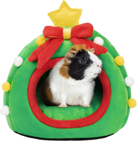 YUEPET Cozy Green Washable Small Animal Hideout Bed: Guinea Pig, Hamster, Hedgehog.