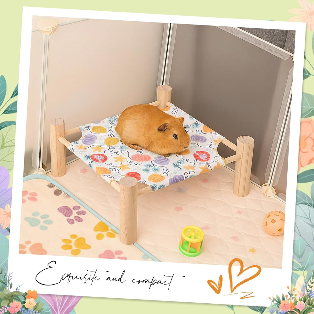4-Pack Wooden Small Animal Hideout Beds: Washable, Portable Camp for Guinea Pigs