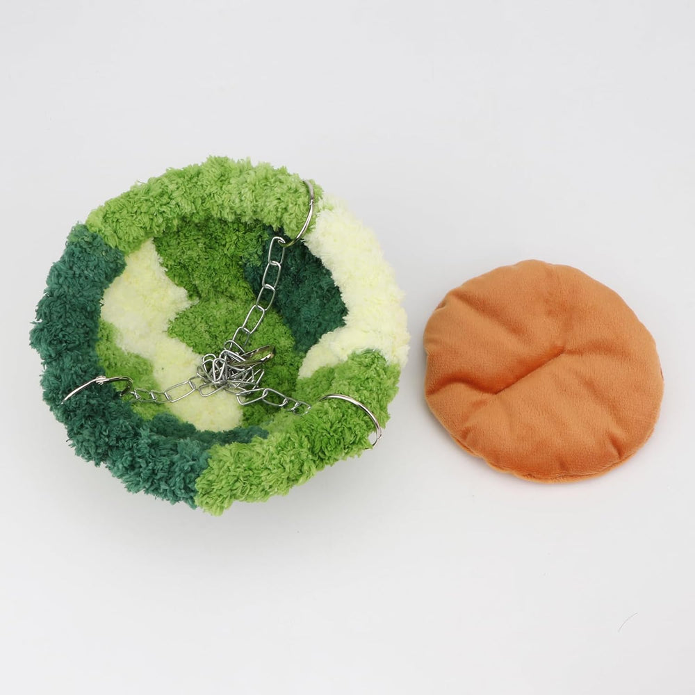 Wontee Soft Flannel Bird Nest Bed: Hanging Hammock for Small Parrots