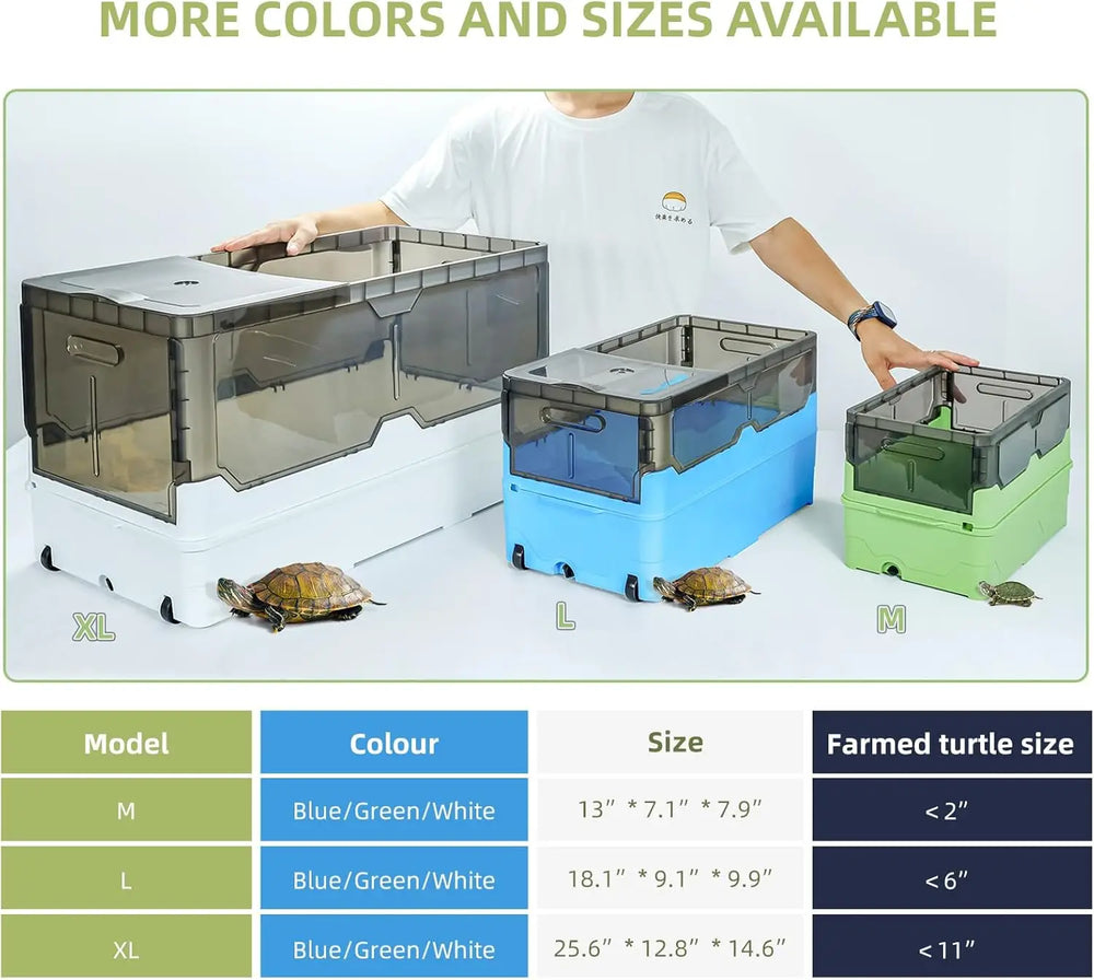 Deluxe Turtle Tank Kit: Filter, Pump, Heat Lamp, Wheels, Easy-Move Design