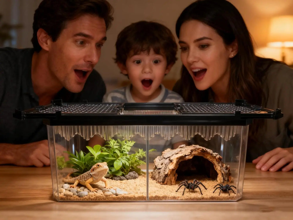 Crystal Clear Magnetic Reptile Terrarium for Spiders, Lizards, Tarantulas Habitat