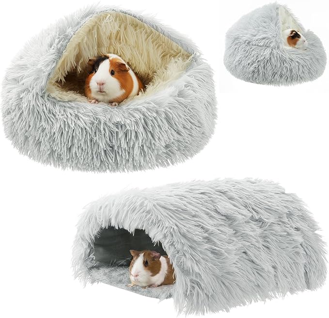 2-Pack Washable Guinea Pig Hideout & Tunnel Bed – Cozy Play Toy for Small Animals