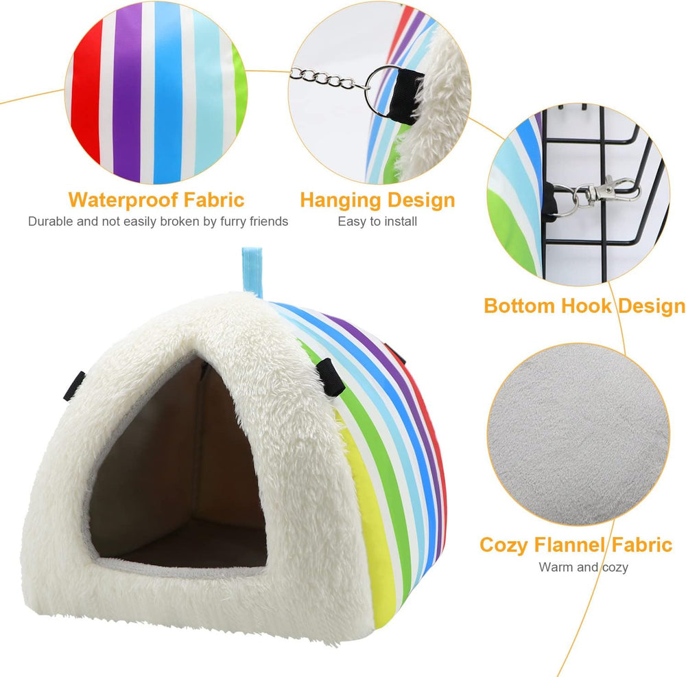 Wontee Large Rainbow Cozy Cave Small Pet Bed for Guinea Pigs, Hamsters & Hedgehogs