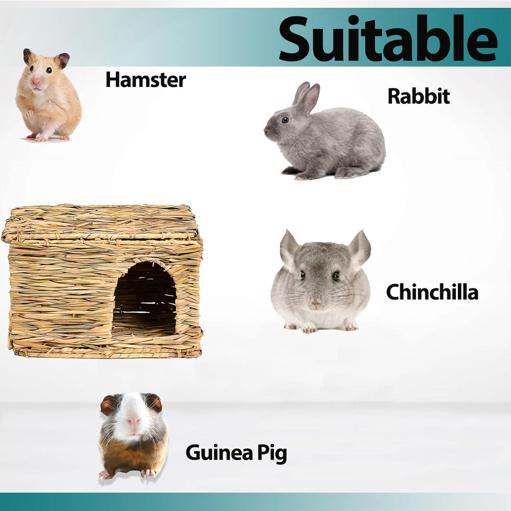 HERCOCCI Extra Large Foldable Grass House: Rabbit, Guinea Pig Chew Hideaway