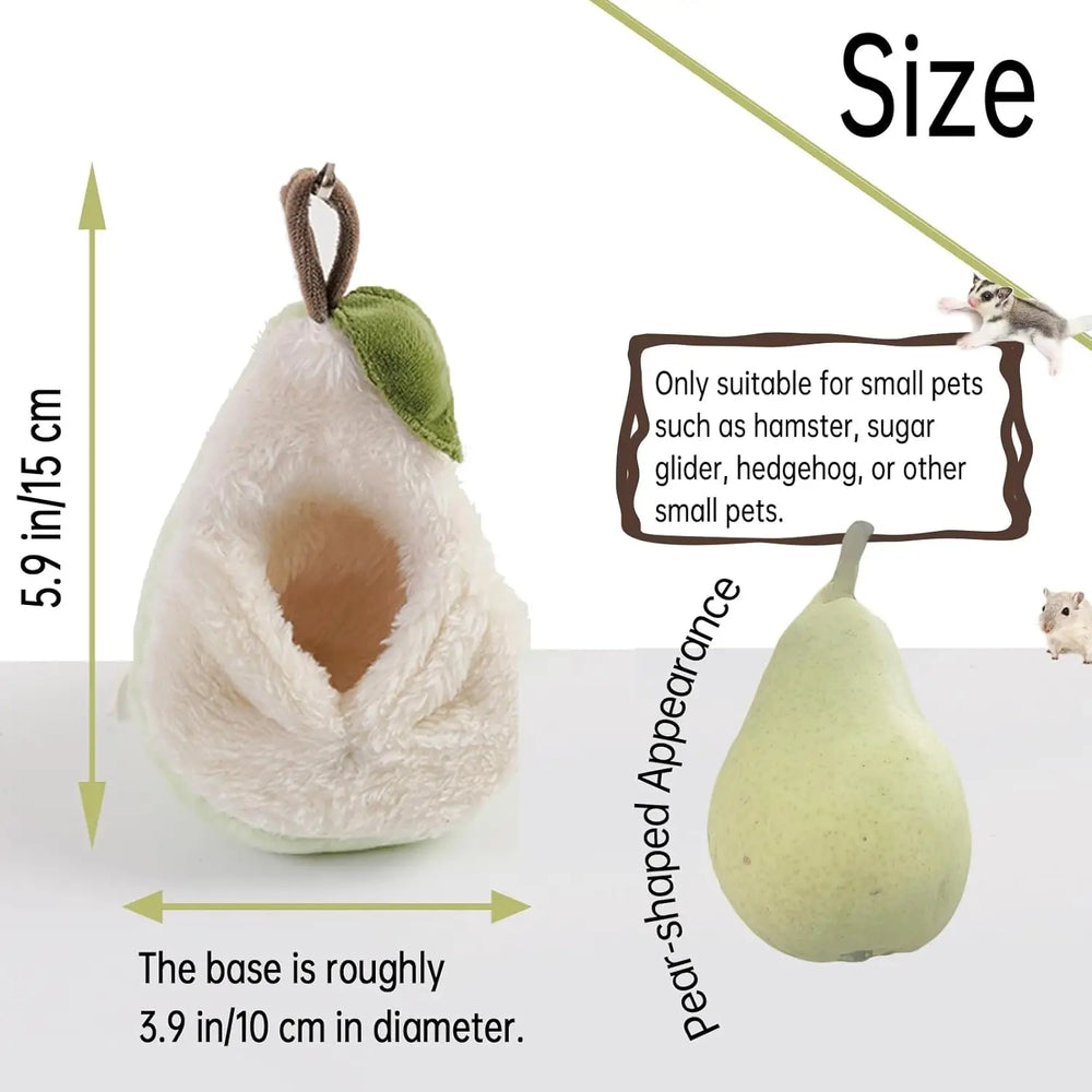 Cozy Pear-Shaped Plush Hamster Bed Hideout for Small Pet Habitat Accessories