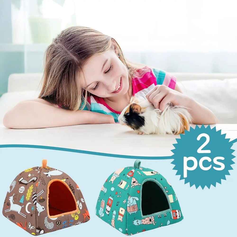Cozy Plush Washable 2-Pack Small Pet Beds for Guinea Pigs & Hamsters