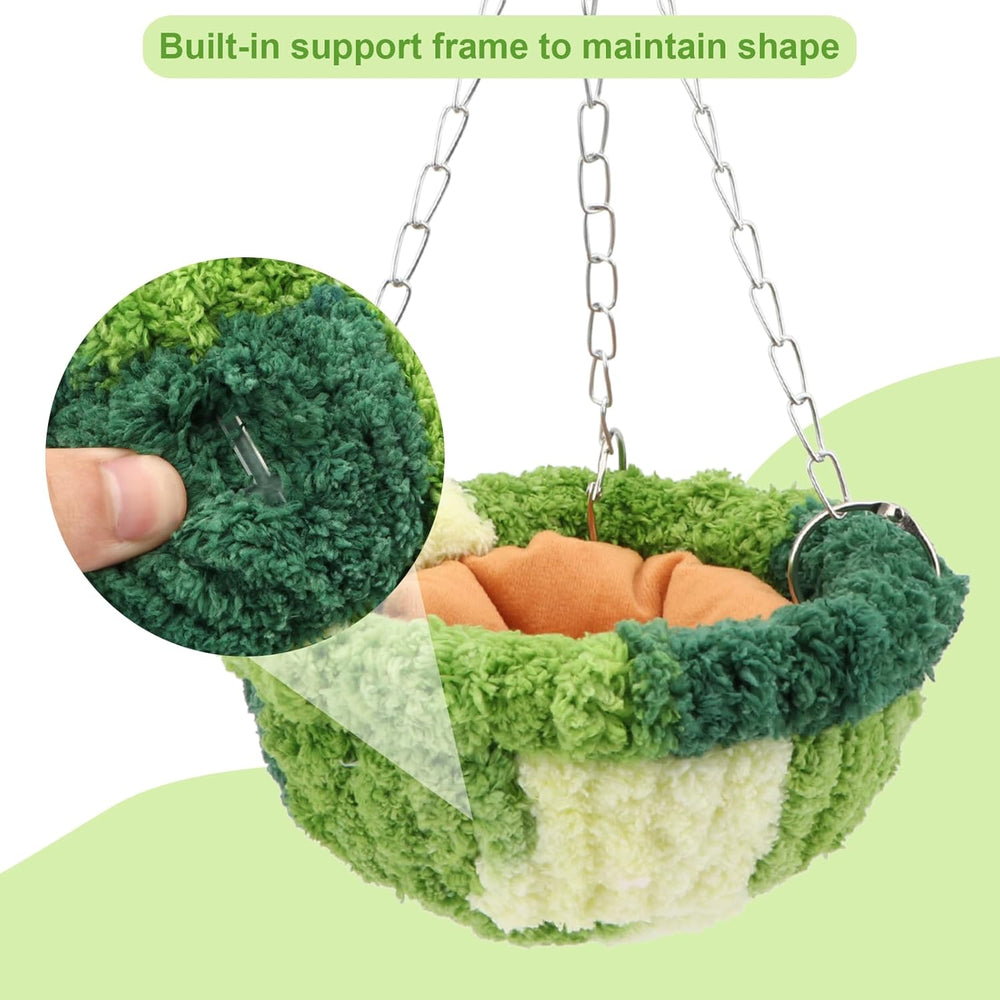 Wontee Soft Flannel Bird Nest Bed: Hanging Hammock for Small Parrots