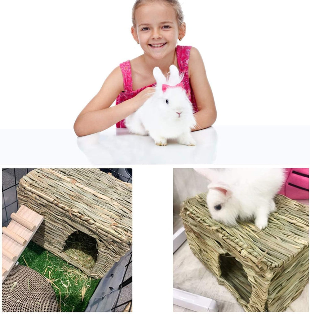HERCOCCI Extra Large Foldable Grass House: Rabbit, Guinea Pig Chew Hideaway