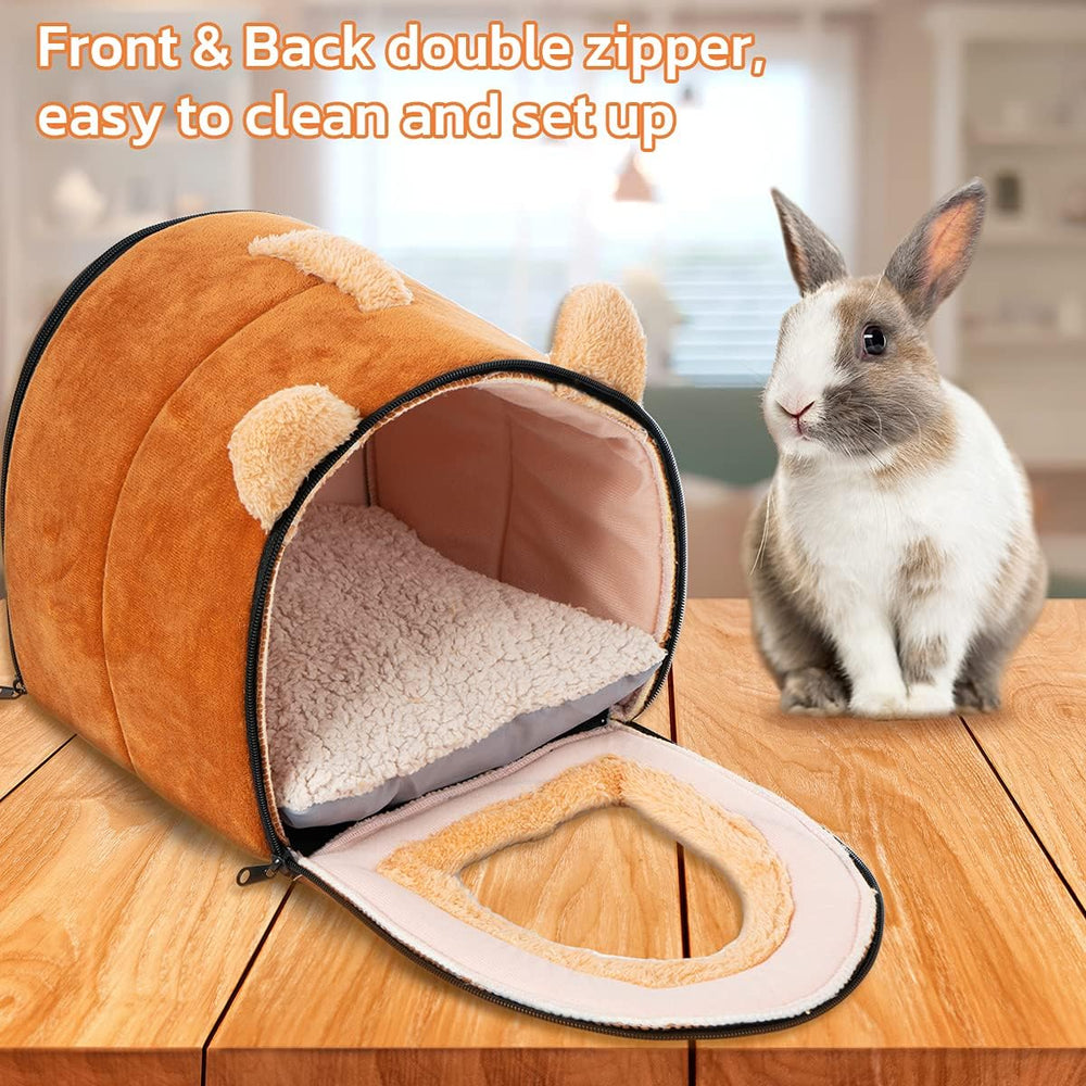 Pet Soft Cozy Small Animal Hideout Cave Bed for Guinea Pigs, Rabbits, Hamsters