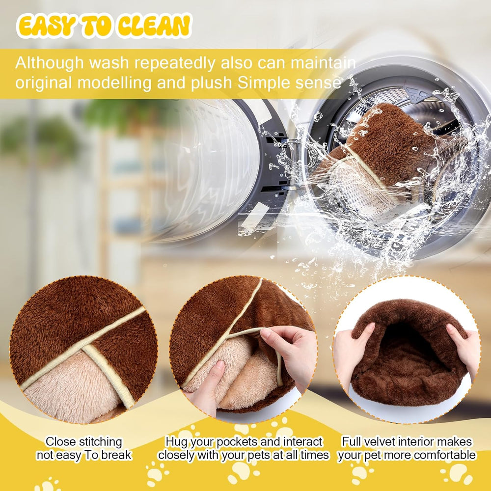 Wenqik 2-Pack Washable Guinea Pig Hideouts, Cozy Cuddle Sack Small Pet Bedding Nest