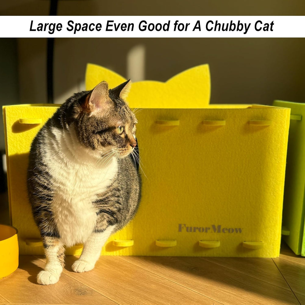 Durable Felt Cat Ear House: Large Cozy Indoor Bed Cave, Scratch-Resistant Hideaway