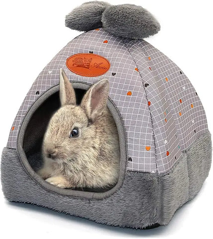 YUEPET Warm Guinea Pig Bunny Bed Cave Hideout - Cozy Small Pet House