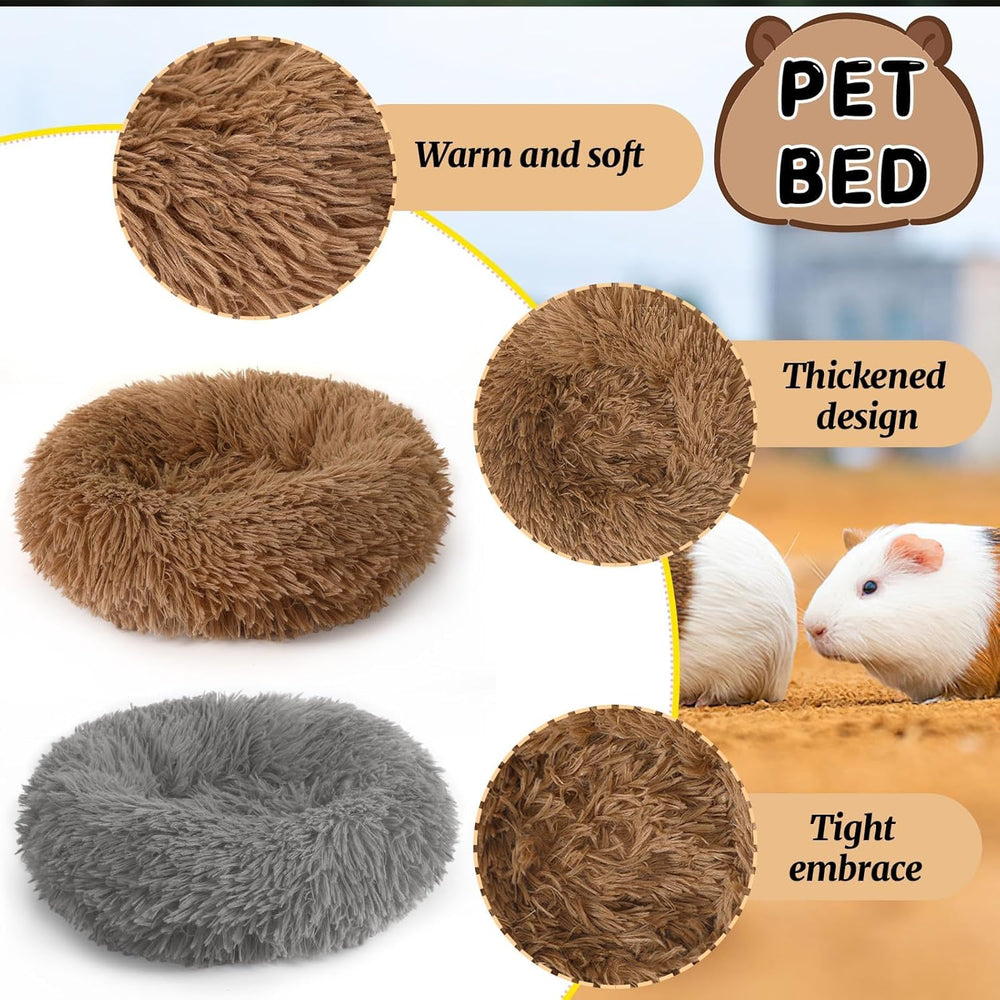 2-Pack Plush Warm Small Pet Beds for Guinea Pigs, Hamsters, Rabbits, Ferrets