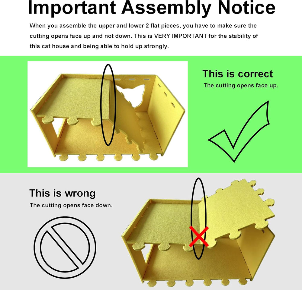 Durable Felt Cat Ear House: Large Cozy Indoor Bed Cave, Scratch-Resistant Hideaway