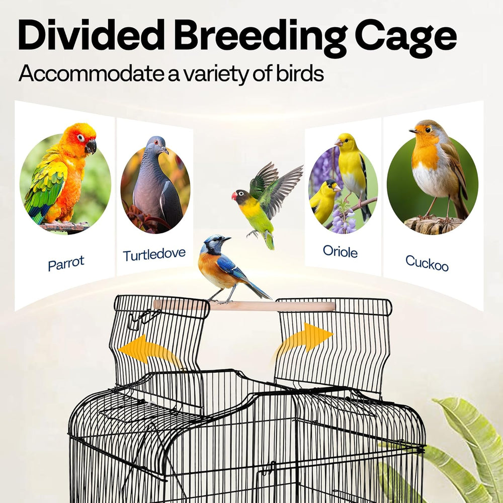 VIVOHOME 64-Inch Play Top Bird Cage: Rolling Stand for Parrots, Conures