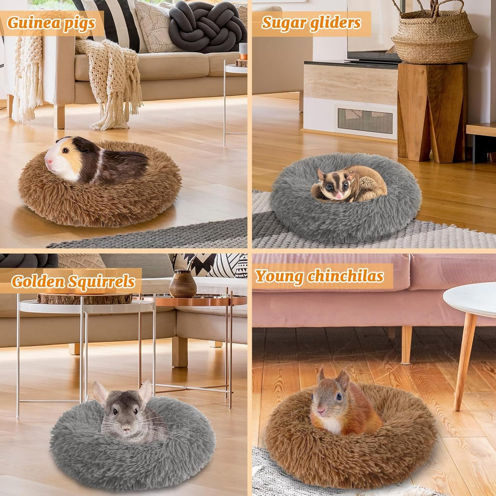 2-Pack Plush Warm Small Pet Beds for Guinea Pigs, Hamsters, Rabbits, Ferrets
