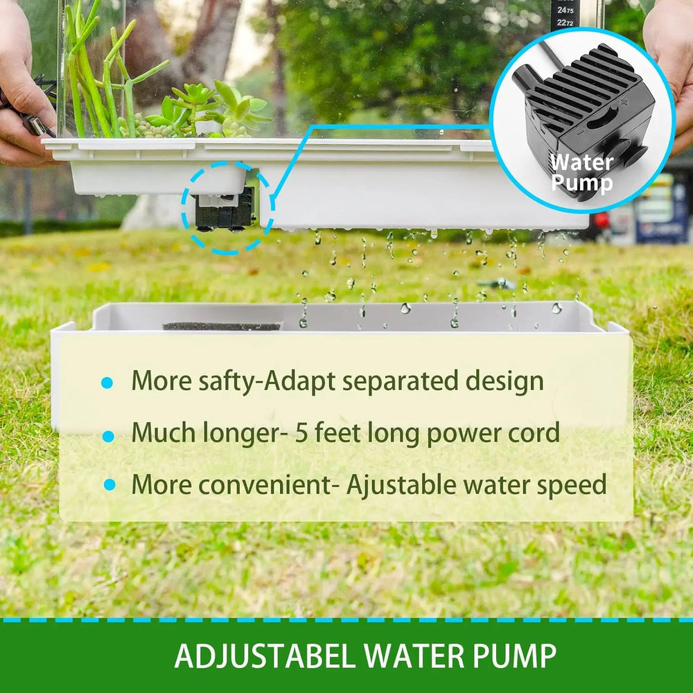 Durable Scratch-Resistant Acrylic Turtle Tank with Water Filter - Reptile Habitat