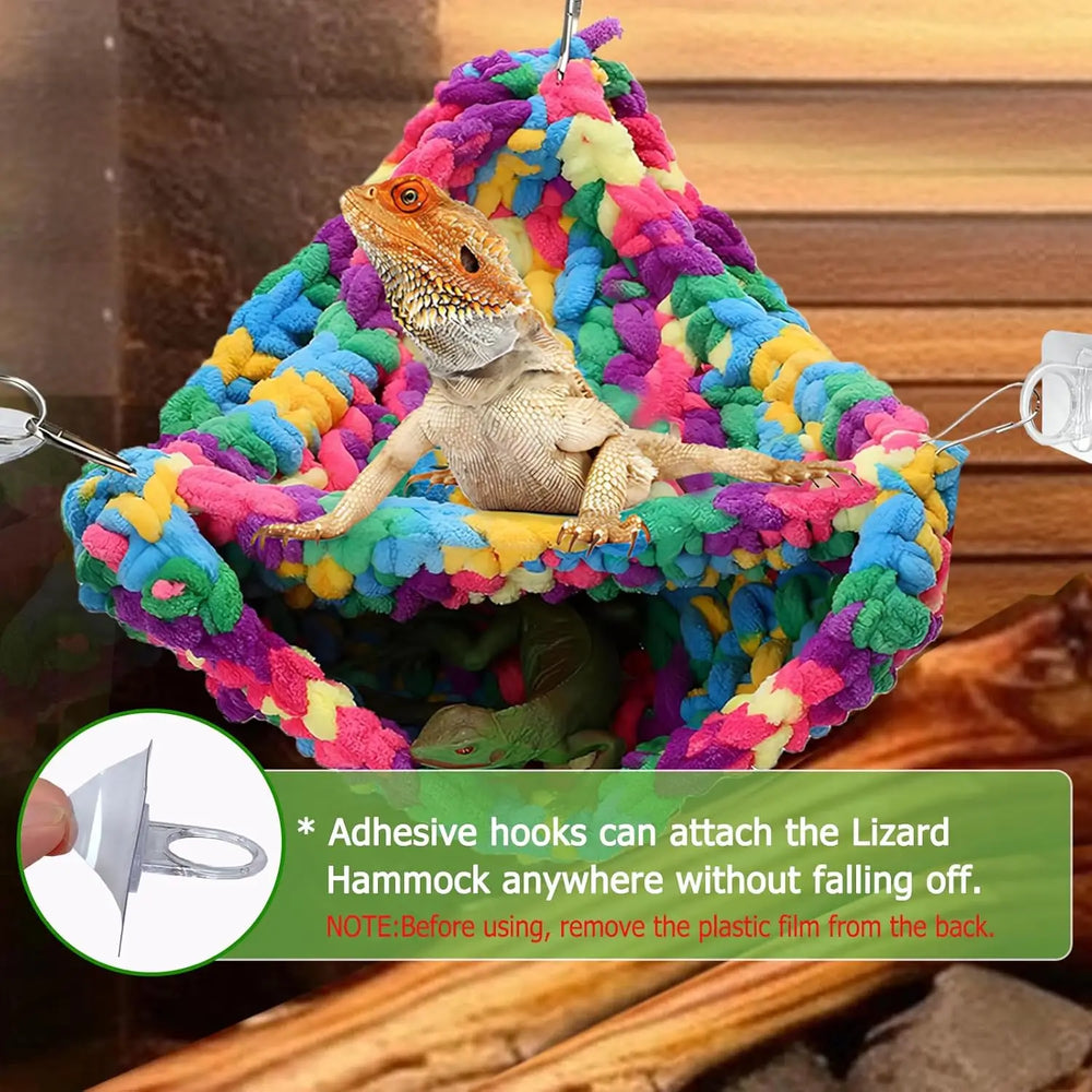 QWR Soft Double-Layer Reptile Hammock: Cozy Hideout & Play Swing for Lizards, Geckos