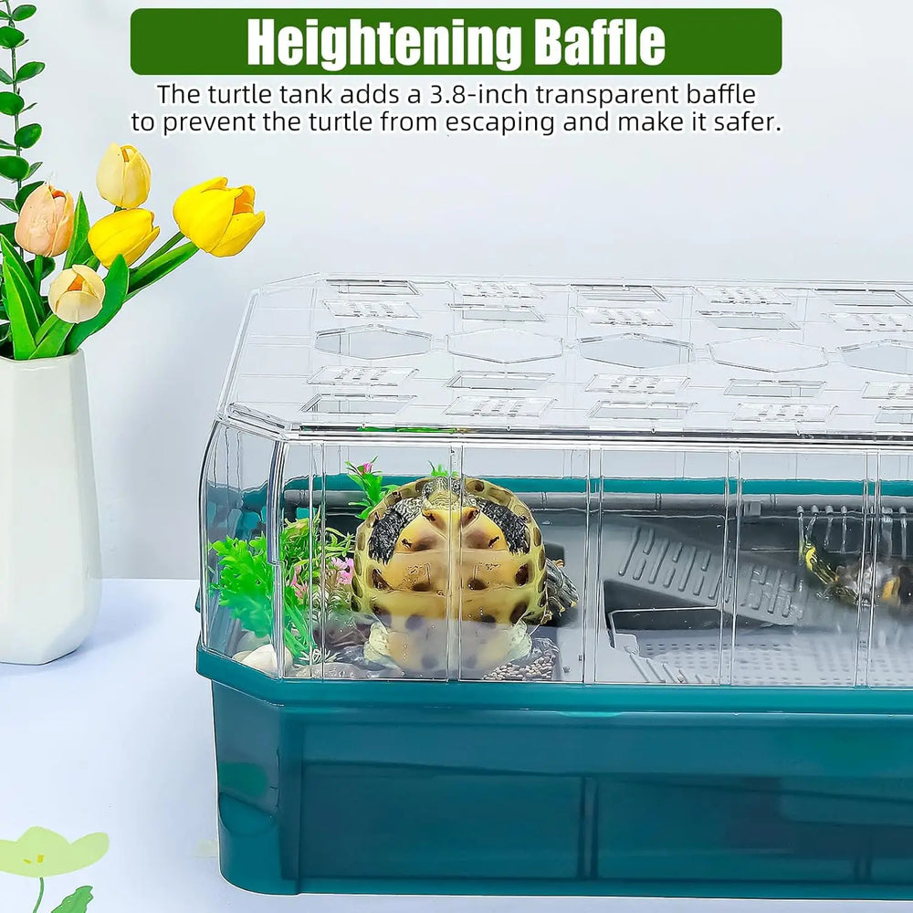 BINANO Spacious Turtle Tank Kit, Rain Shower Filter & Easy Drain
