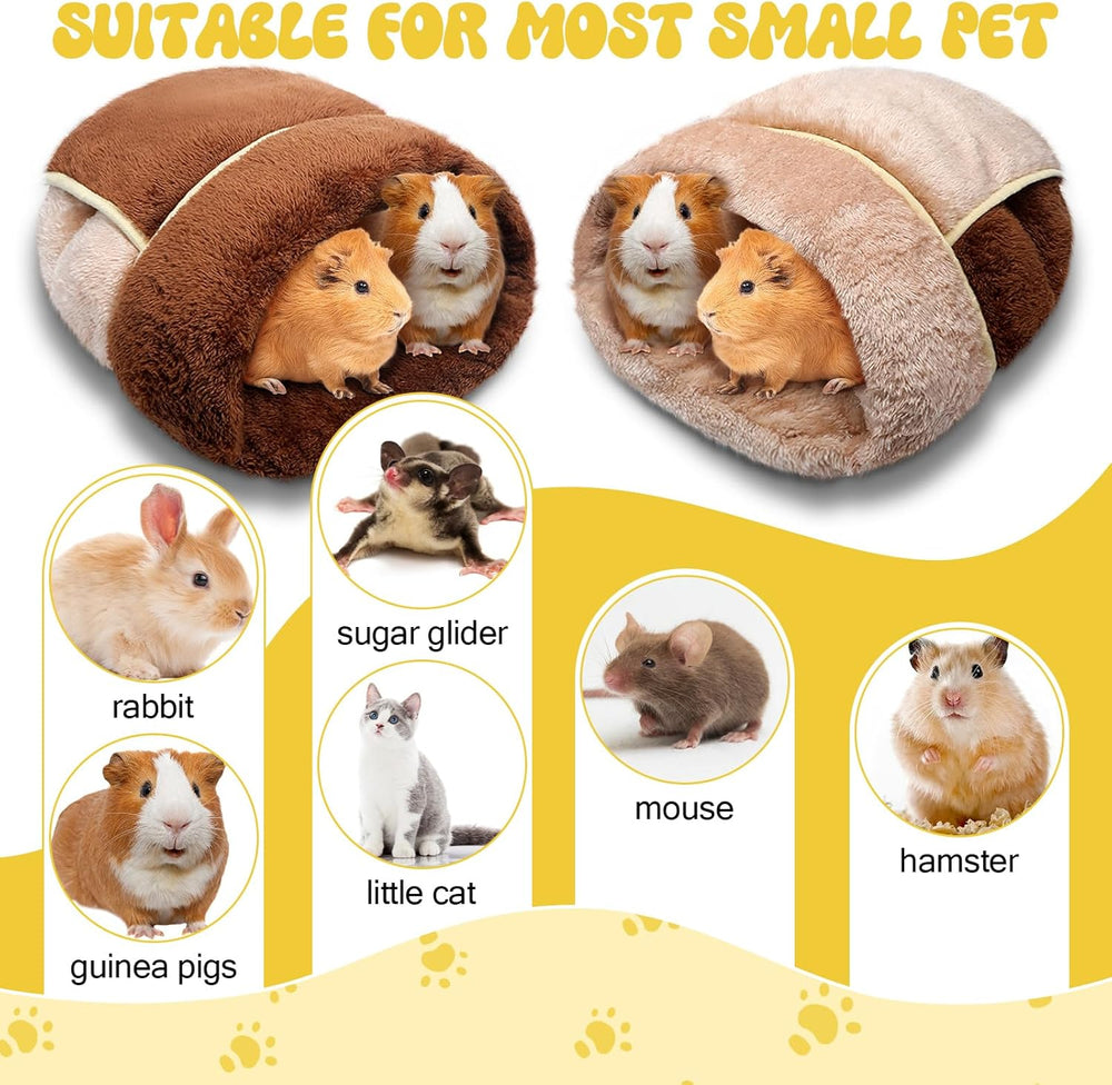 Wenqik 2-Pack Washable Guinea Pig Hideouts, Cozy Cuddle Sack Small Pet Bedding Nest