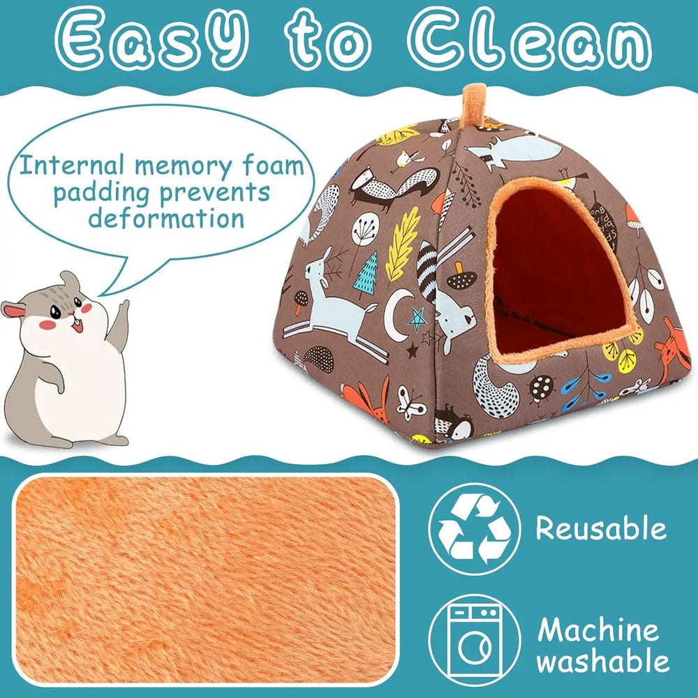 Cozy Plush Washable 2-Pack Small Pet Beds for Guinea Pigs & Hamsters