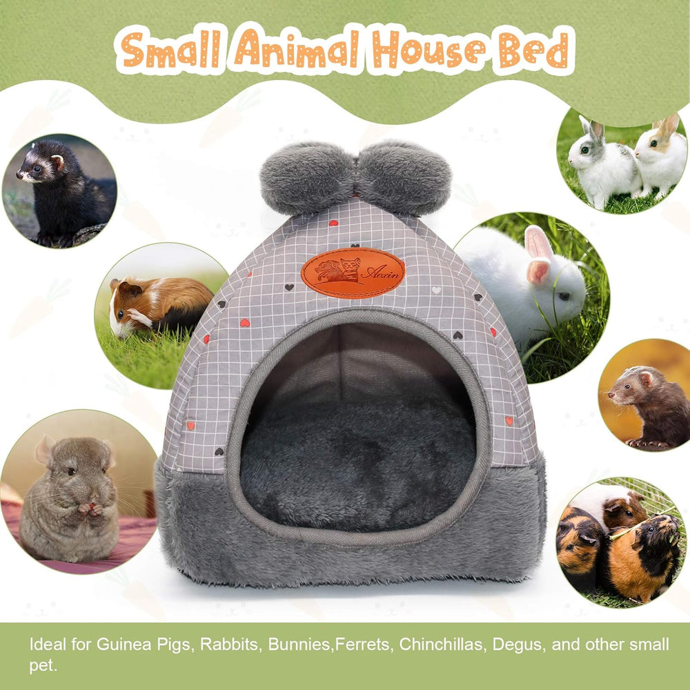YUEPET Warm Guinea Pig Bunny Bed Cave Hideout - Cozy Small Pet House