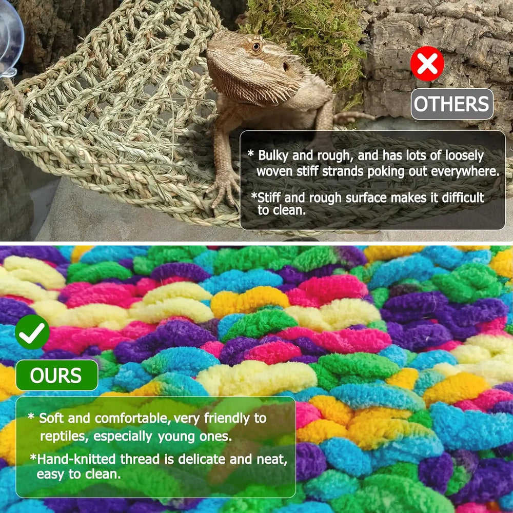 QWR Soft Double-Layer Reptile Hammock: Cozy Hideout & Play Swing for Lizards, Geckos